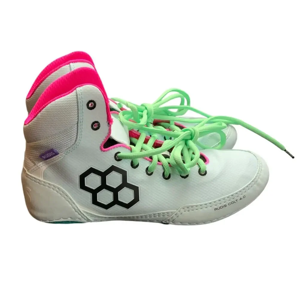 Rudis Wrestling Shoes White Pink Mint Green Women’s 10 Men’s 8.5 EU41 Mat